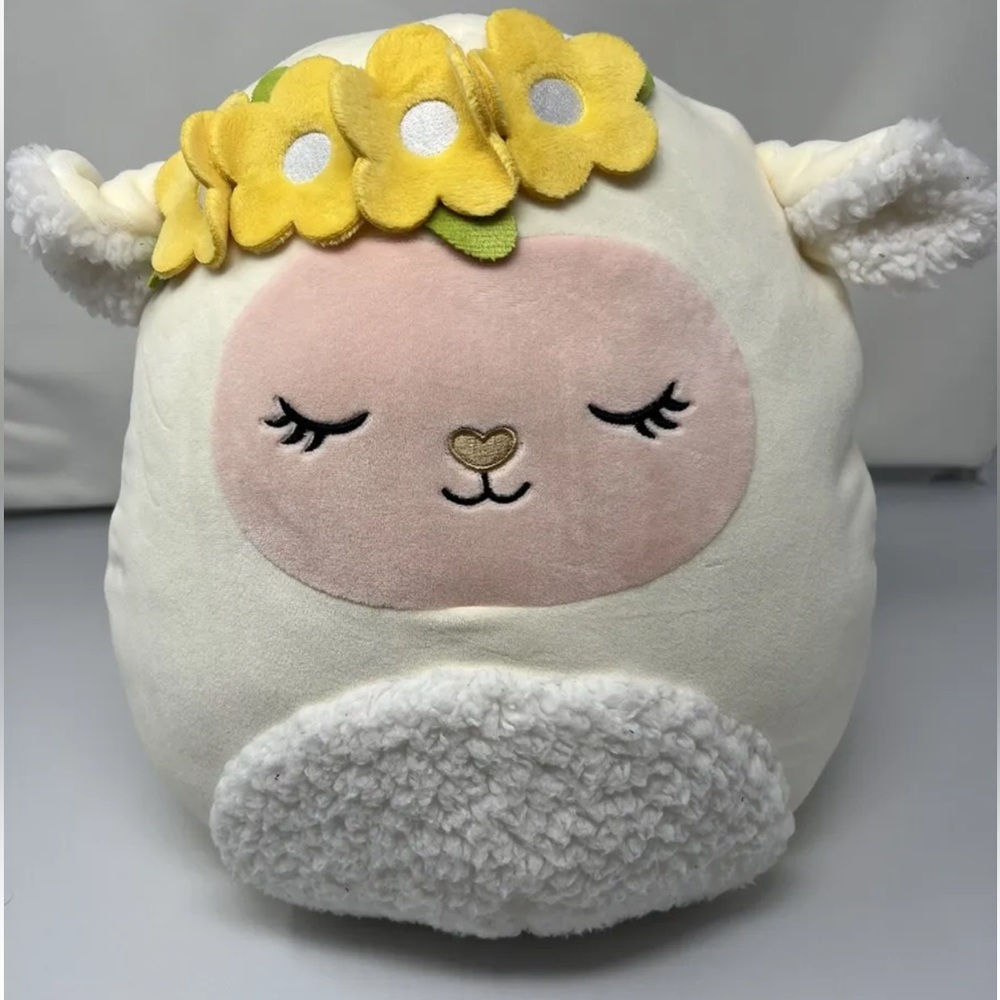 Easter Squishmallow Sophie‎ The Lamb with Flower Crown 12" Kellytoy 2022 Spring